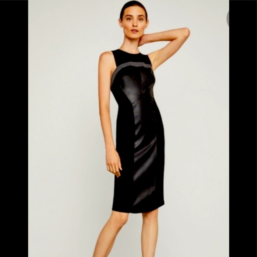 BCBG MAXAZRIA faux leather dress size 0